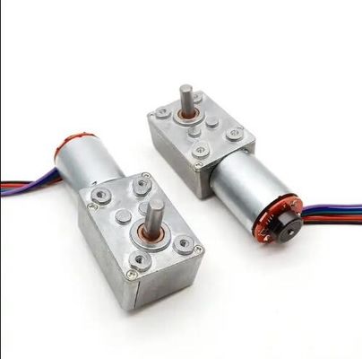Hoge koppel DC worm gear motor lage snelheid Power Off zelfvergrendelende motor met encoder